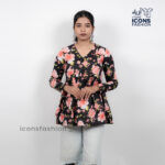 Black-floral-printed-short-kurti-for-women