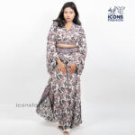 Multicolour-ladies-paisley-printed-crop-top-with-flared-pants-co-ord-set