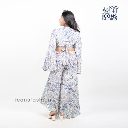 Multicolour-ladies-printed-crop-top-with-wide-leg-pants-co-ord-set