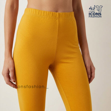 Woman-mustard-yellow-ankle-length-leggings
