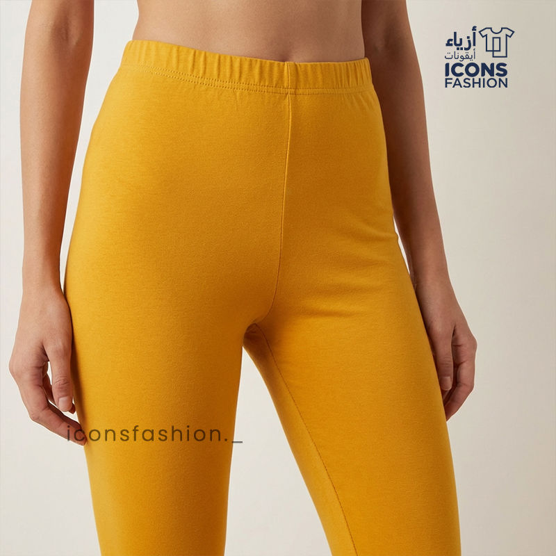 Woman-mustard-yellow-ankle-length-leggings