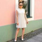 Women-off-white-sleeveless-mini-dresses-with-round-neck-and-textured-fabric