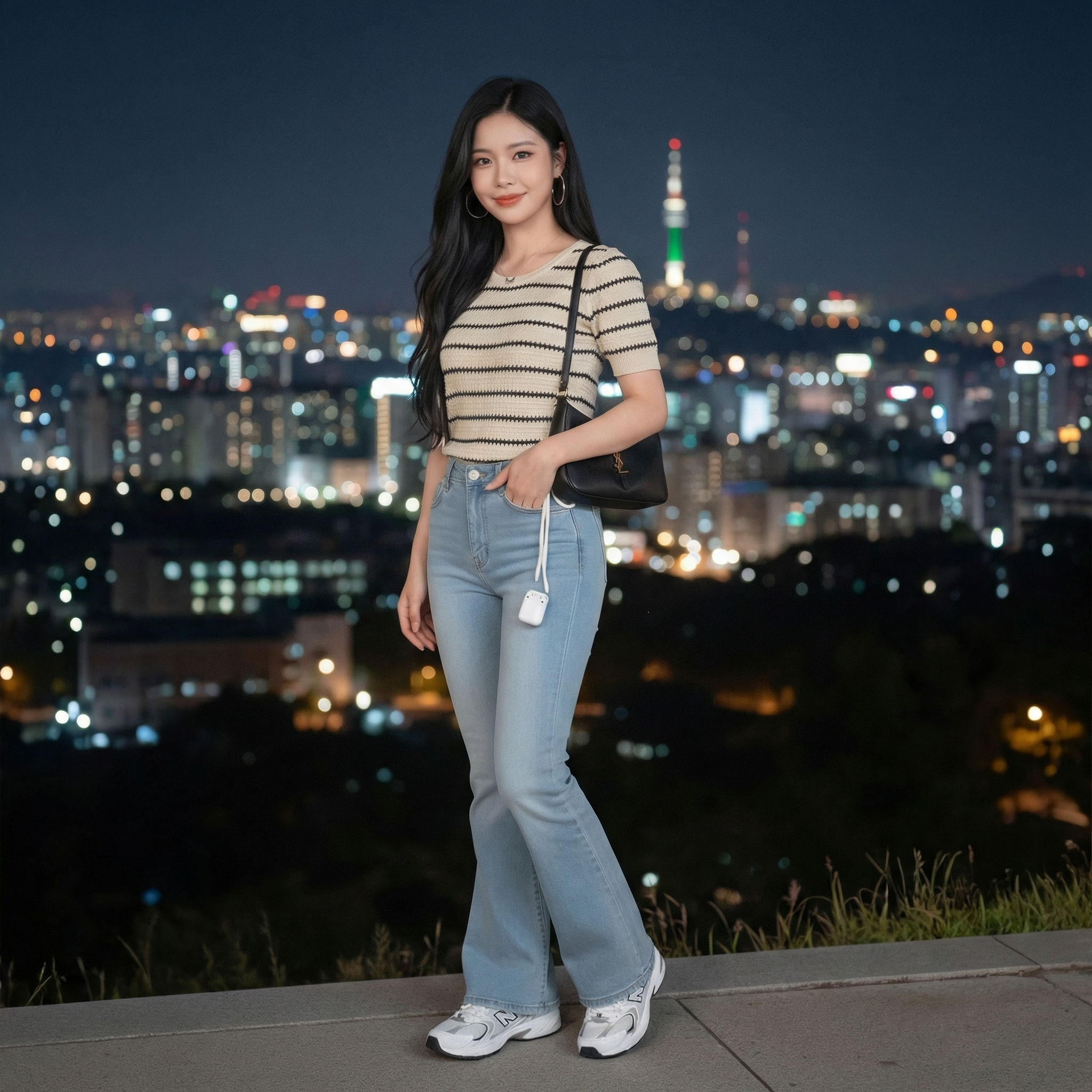Beige-striped-slim-fit-round-neck-topBeige-striped-slim-fit-round-neck-top
