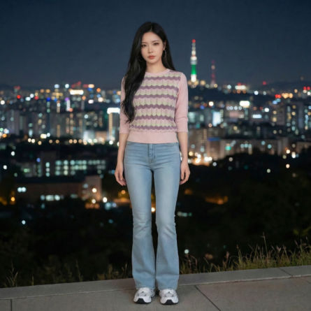 Pink-patterned-round-neck-knit-top