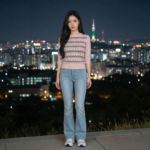 Pink-patterned-round-neck-knit-top
