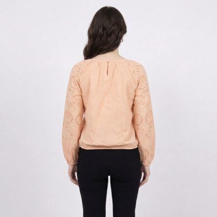 Peach-broderie-anglaise-ruffle-blouse-women