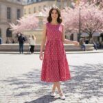Pink-printed-sleeveless-round-neck-midi-dress