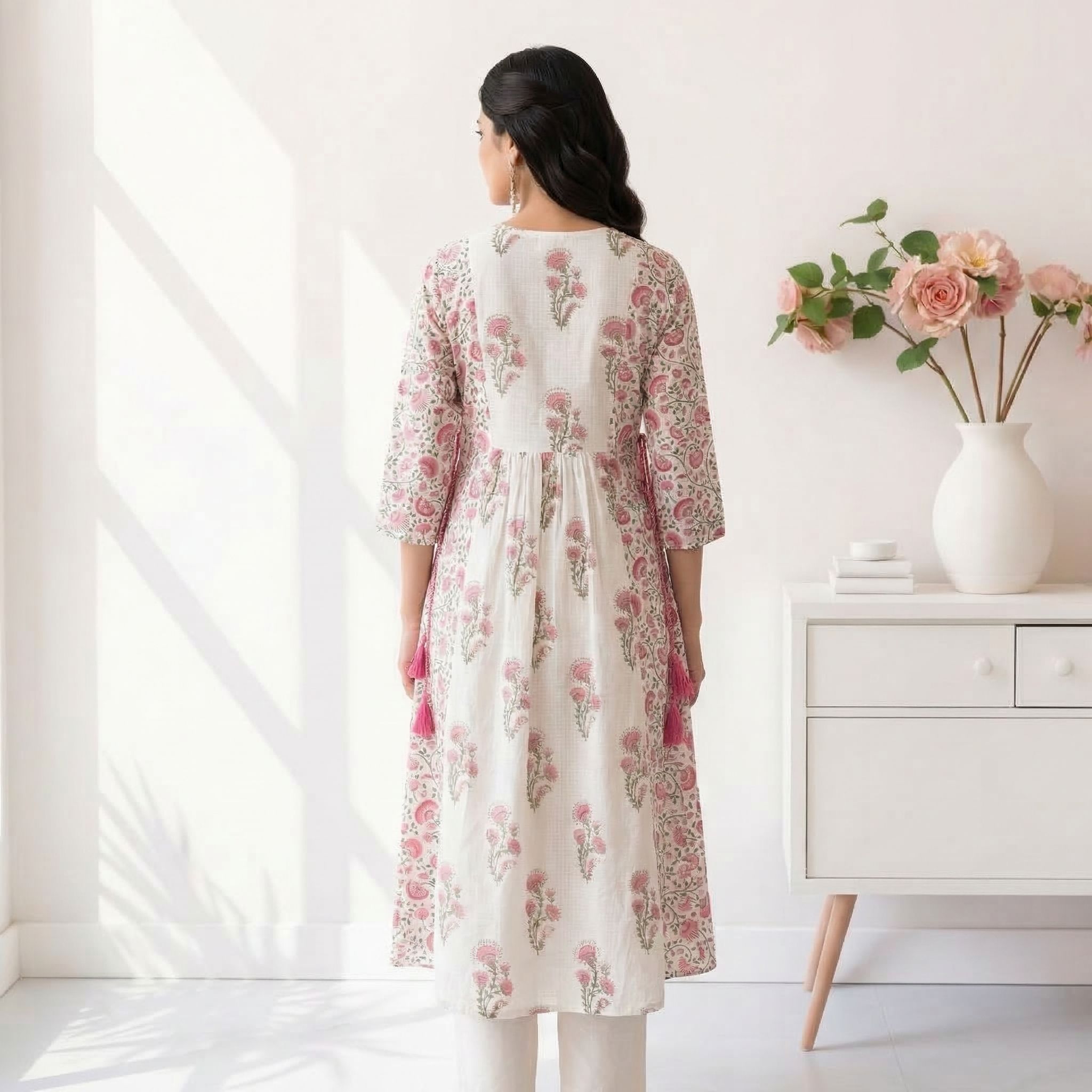White-A-line-Anarkali-kurta-dress