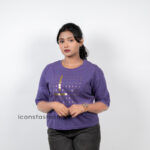 Purple-graphic-print-round-neck-half-sleeve-women’s-t-shirt