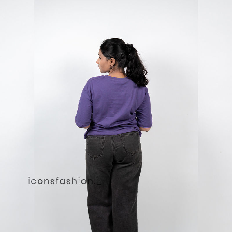 Purple-graphic-print-round-neck-half-sleeve-women’s-t-shirt