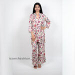 Women’s-pink-floral-printed-ethnic-co-ord-set-with-straight-kurta-and-ankle-length-pants