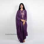 Women’s-purple-embroidered-kurta-set-with-dupattā-and-straight-pants