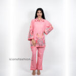 Women’s-pink-embroidered-co-ord-set-with-shirt-style-top-and-straight-pants