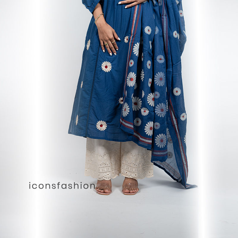 Women’s-blue-embroidered-palazzo-pants-with-scalloped-hem-detail