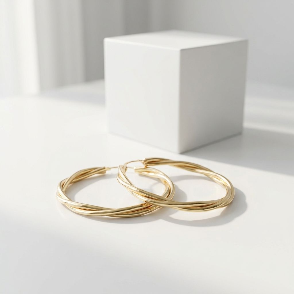 Women’s-gold-tone-twisted-hoop-earrings-with-layered-braided-design-and-polished-metallic-finish
