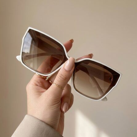 Women's white cat eye sunglass - Image 3