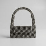 Silver-beaded-mini-handbag-with-top-handle-structured-evening-bag
