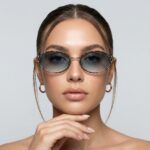 Women’s-tortoiseshell-oval-sunglasses-with-blue-gradient-tinted-lenses