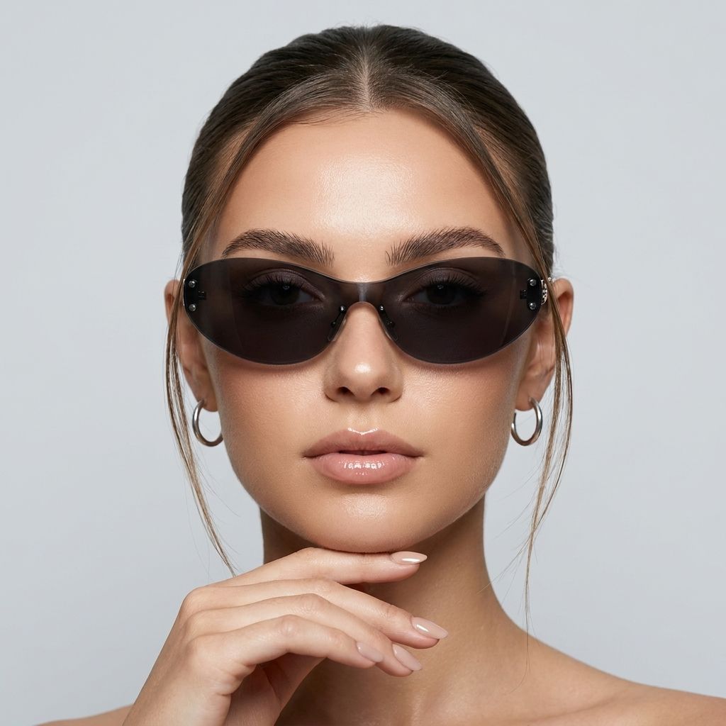 Women’s Rimless Wraparound Sunglasses