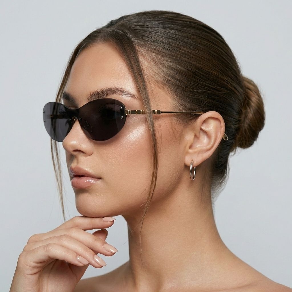 Women’s Rimless Wraparound Sunglasses