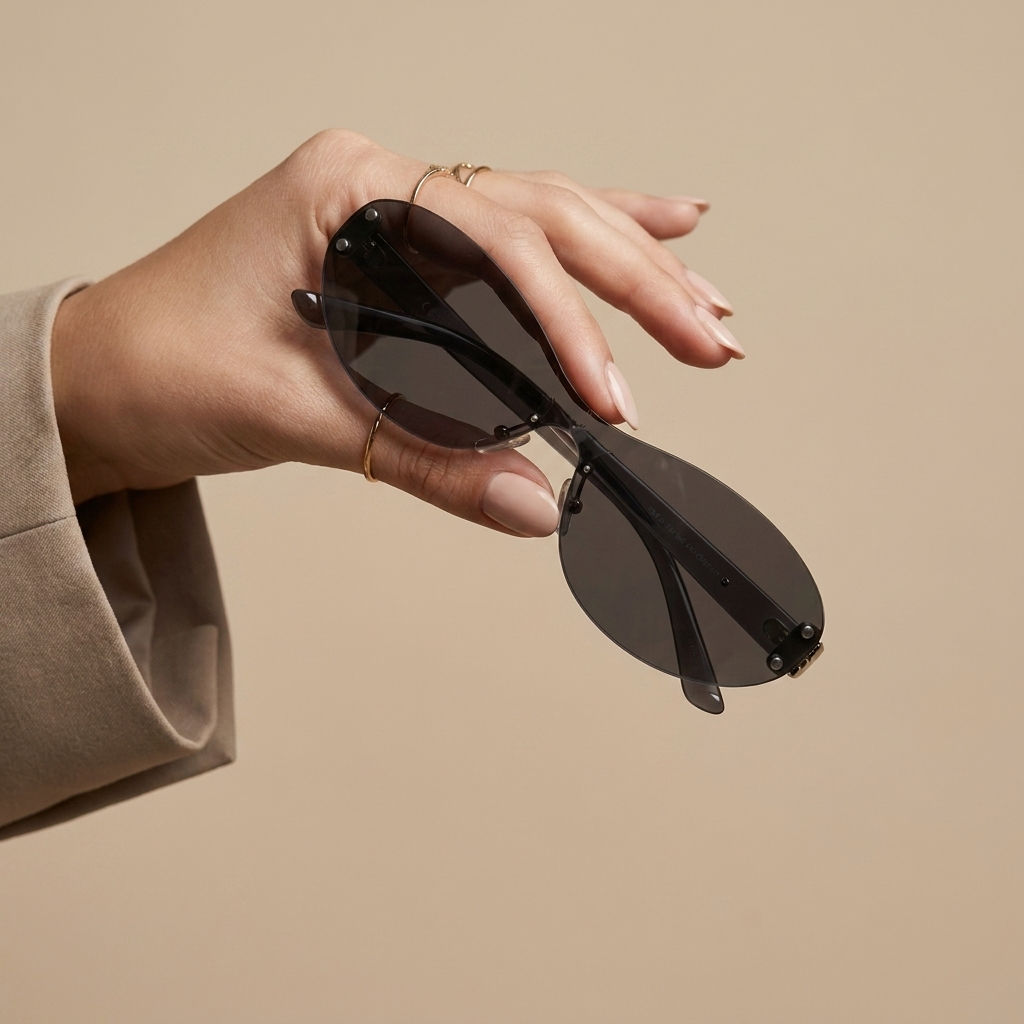 Women’s Rimless Wraparound Sunglasses