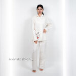 Women’s-white-minimal-co-ord-set-with-collared-shirt-and-straight-pants