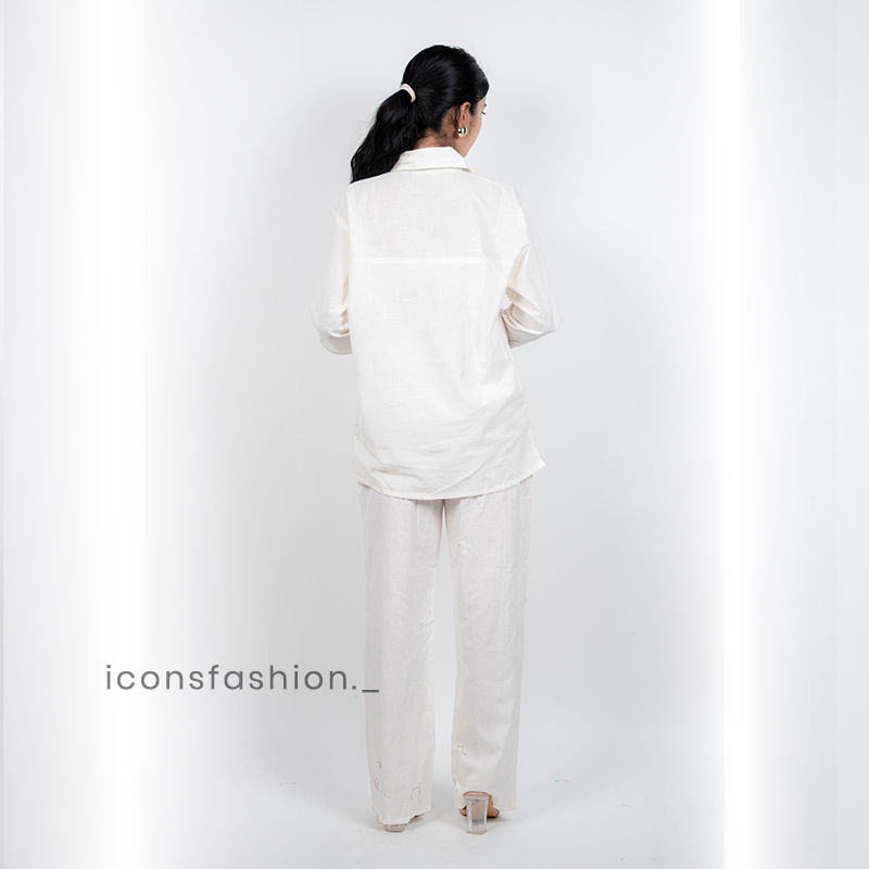 Women’s-white-minimal-co-ord-set-with-collared-shirt-and-straight-pants