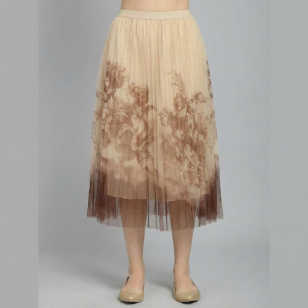 Women's pleated midi printed skirt - Image 3