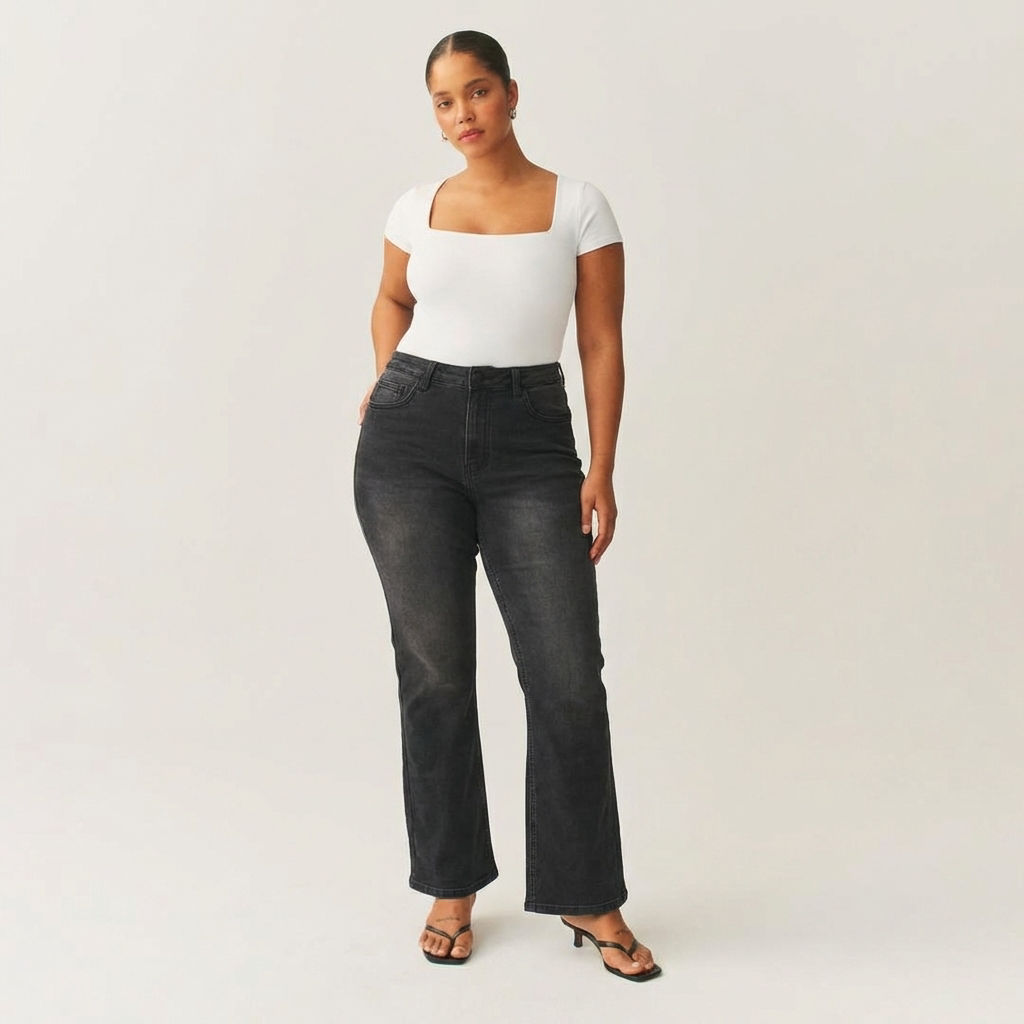 Women’s-washed-black-high-waist-straight-leg-denim-jeans-with-relaxed-fit-and-full-length-design