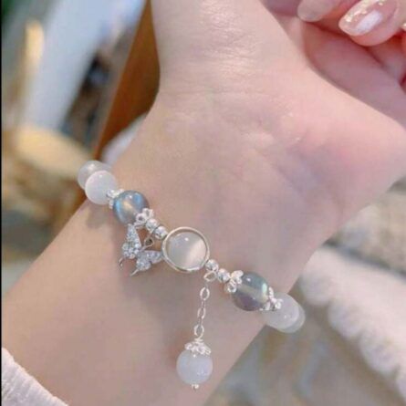 Ethereal Celestial Blue Beaded Bracelet - Image 5