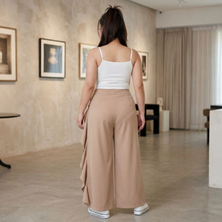 Women’s Ruffle Side Detail Wide-Leg Pants Set - Image 4