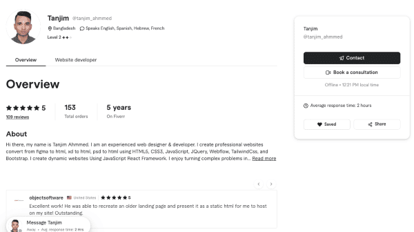 fiverr profile