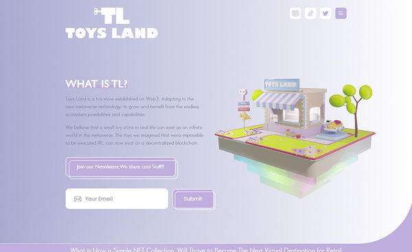 website development toysland nft tezcoweb