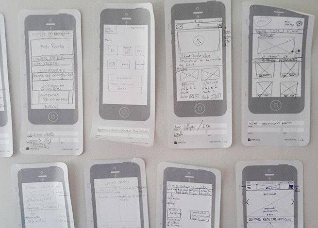 Wireframes dibujador en block de stencils