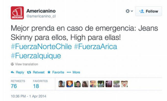 Tweet de Americanino 