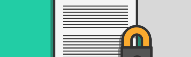 Un texto que tiene como tíyulo "Política de Datos" con un candado.