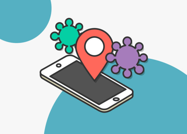 Smartphone con un punto de geolocalización que nos muestras las nuevas alternativas con las que Google buscará frenar el avance de la Covid-19.