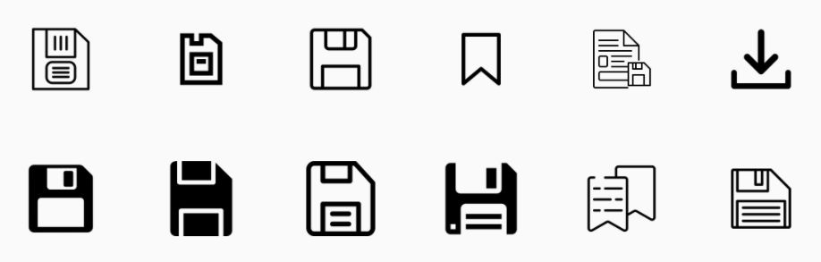 símbolos de descargar.