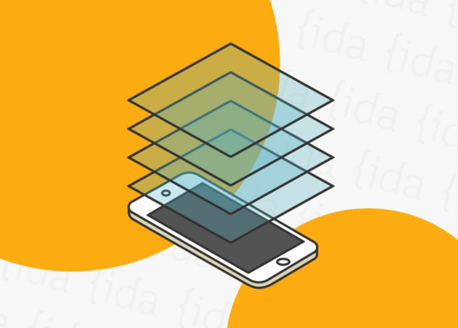 Celular con vidrios en su parte superior. lo que refleja el Glasmorfismo