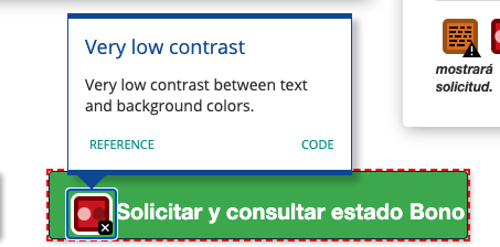 Ejemplificación de el mal contraste en el sitio del SII.