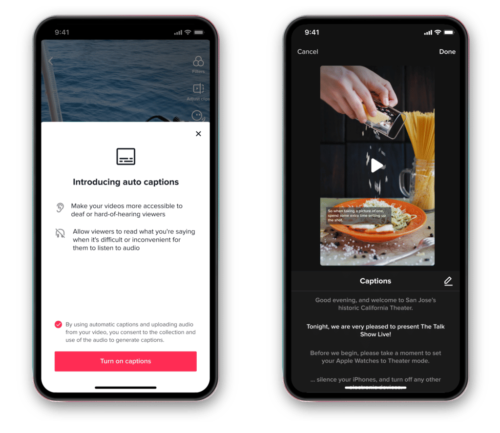 Nueva función de TikTok que permite generar subtítulos automáticos en su contenido. 