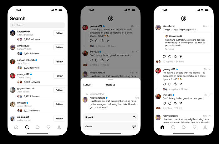 Interfaz de Threads.