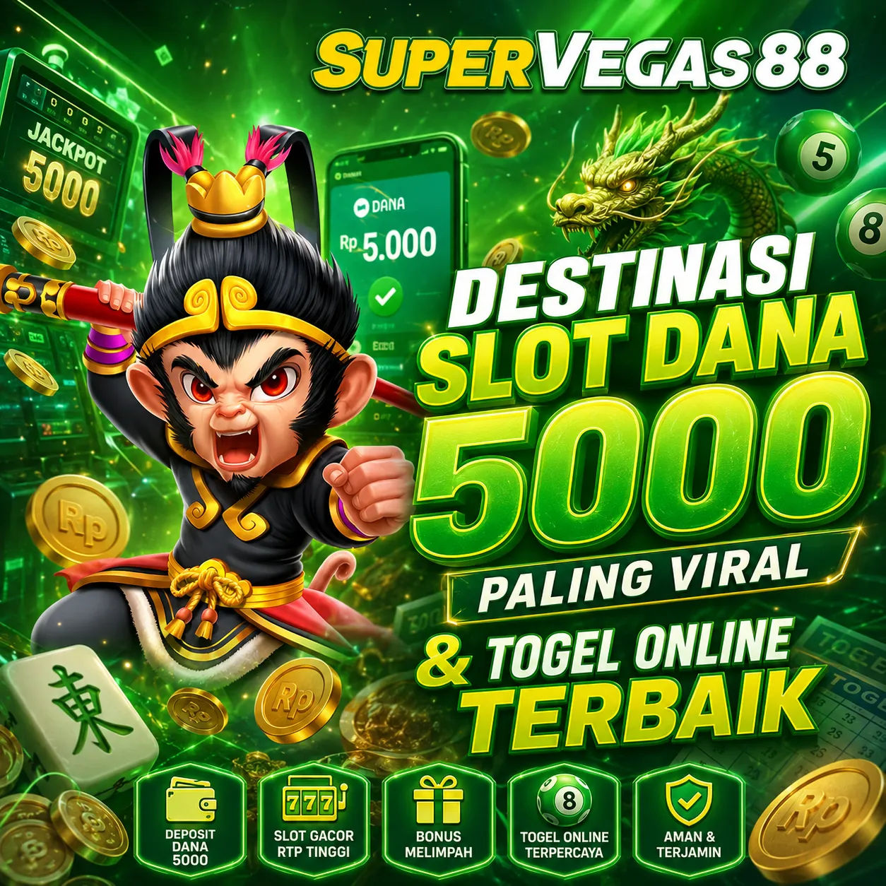 SUPERVEGAS88: Destinasi Slot Dana 5000 Paling Viral & Togel Online Terbaik