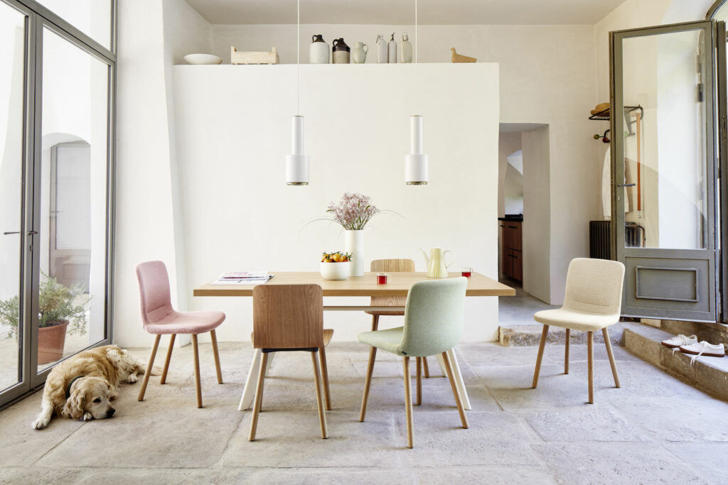 This photo shows Scandinavian-style furniture, proposed by Peverelli