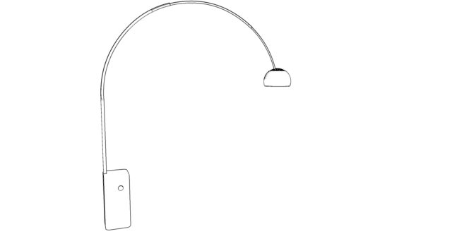 Foto eines detaillierten technischen Datenblatts für ein Beleuchtungsprodukt von Flos, einem führenden Hersteller von hochwertigen Lampen