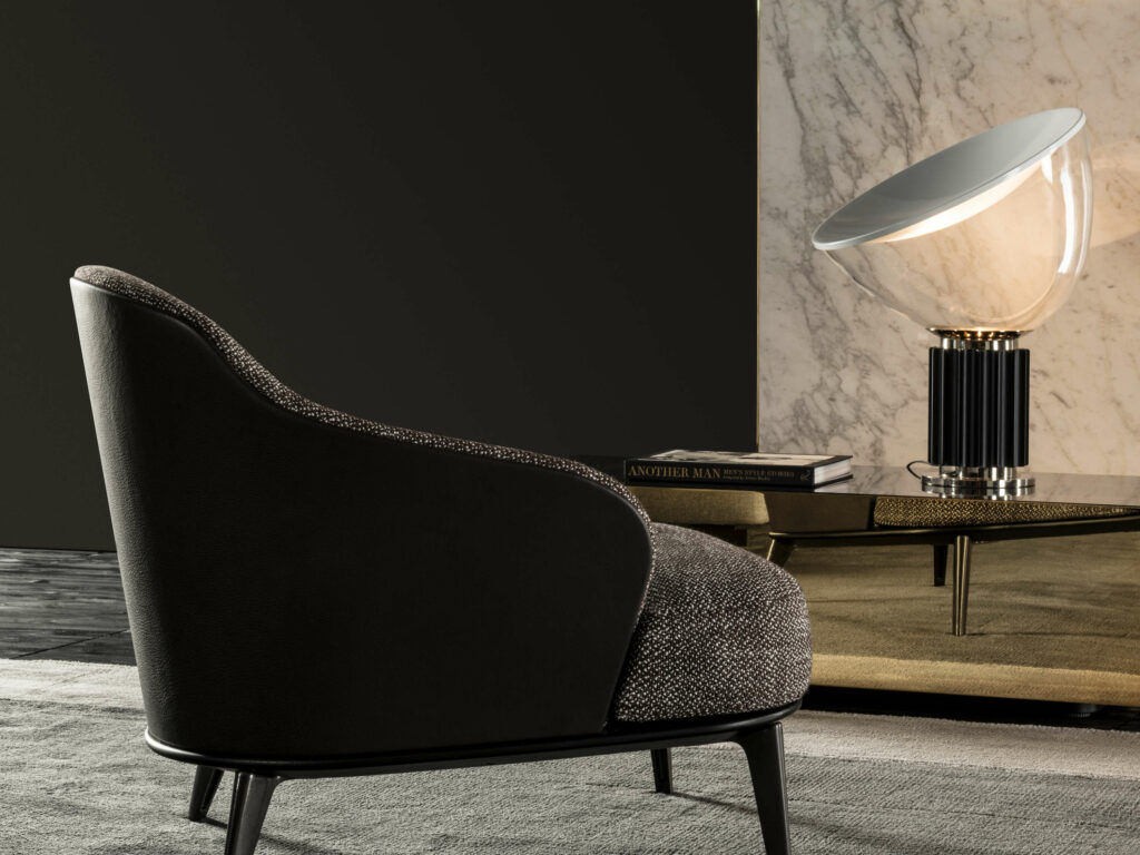 Taccia is a floor lamp designed by Achille Castiglioni and offered by Peverelli