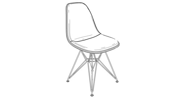 Kunststoffstuhl DSR mit Vitra Kissen präsentiert von Peverelli in 3D