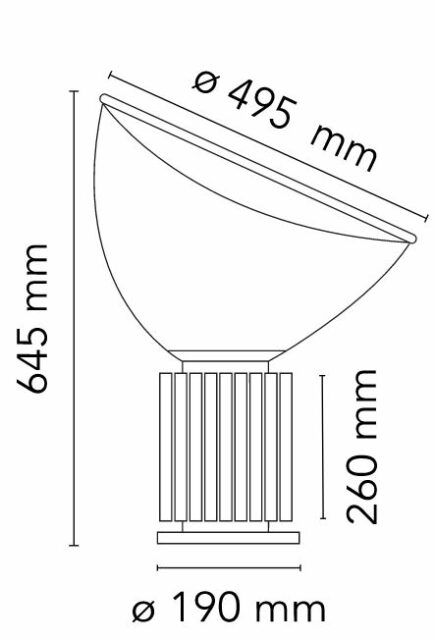 Photo of a detailed technical data sheet for a lighting product from Flos, a leading manufacturer of high-quality lamps