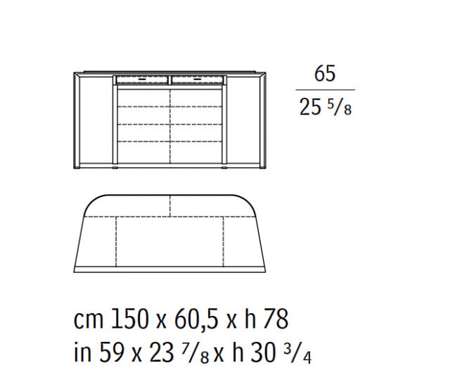 This photo shows the technical specifications of a piece of furniture