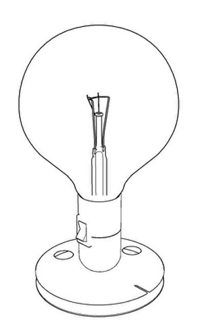 Photo of a detailed technical data sheet for a lighting product from Flos, a leading manufacturer of high-quality lamps